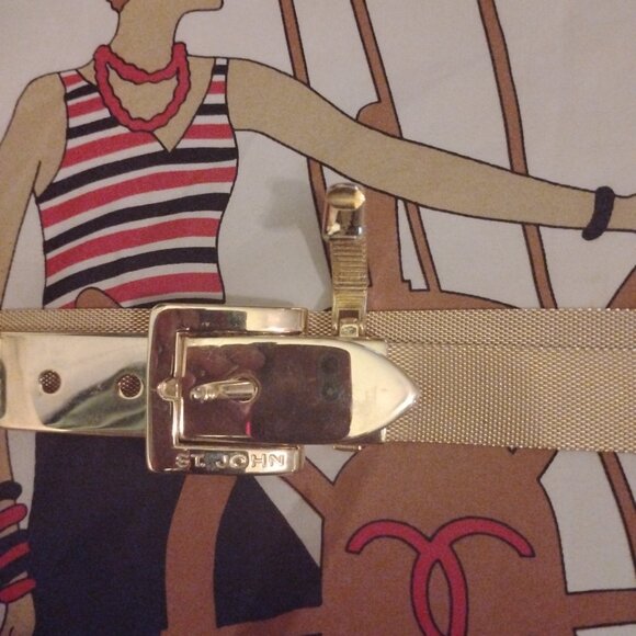 ❤️Stunning! ST JOHN Designer Mesh Gold Tone Belt 27 main image 6